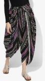 Ayaany Black Printed Dhoti Pants women