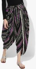 Ayaany Black Printed Dhoti Pants women