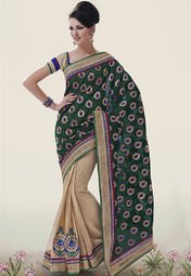 Bahubali Embroidered Green Saree Women