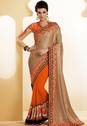 Bahubali Golden Embroidered Sarees Women