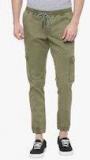 Basics Green Solid Slim Fit Joggers Men