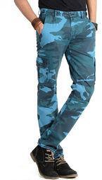 Basics Life Aqua Blue Cargos Men