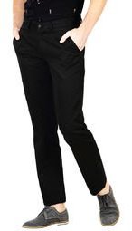 Basics Life Solid Black Chinos Men