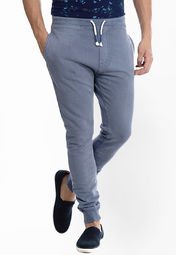 Basics Life Solid Blue Track Pant Men