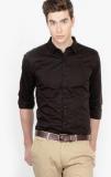 Basics Solid Brown Slim Fit Casual Shirt Men