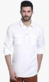 Basics White Solid Kurta men