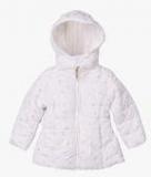 Beebay Off White Printed Puffer Jacket Girls