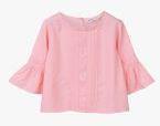 Beebay Pink Self Design Regular Top Girls