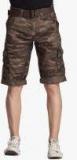 Beevee Brown Printed Slim Fit Regular Shorts Men