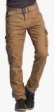 Beevee Khaki Solid Cargos men