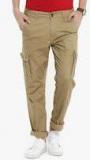 Beevee Khaki Solid Regular Fit Cargo men