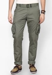 Beevee Olive Cargos Men