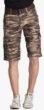 Beevee Olive Printed Regular Fit Regular Shorts Men