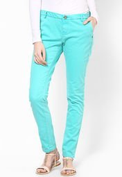 Being Human Clothing Aqua blue Solid Trouser women