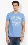 Being Human Clothing Blue Printed Round Neck T Shirt men