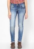 Being Human Clothing Light Blue Washed Jeans Women