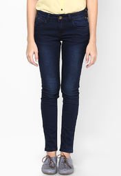 Being Human Clothing Navy Blue Solid Jeans Women