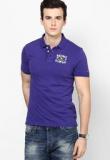 Being Human Clothing Solid Blue Polo T Shirt Men