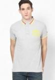 Being Human Clothing Solids Grey Polo T Shirt Men