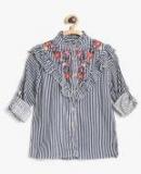 Bella Moda Blue Striped Regular Top Girls