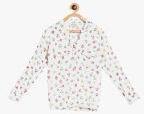 Bella Moda Off White Printed Casual Top Girls