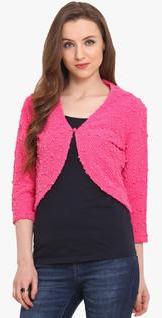 Bella Rosa Pink Solid Shrug women