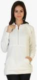 Belle Fille White Solid Hoodie Women