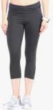 Berge Charcoal Solid Slim Fit Capri Women