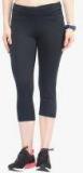 Berge Navy Blue Solid Slim Fit Capri Women