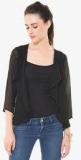 Besiva Black Solid Shrug Women