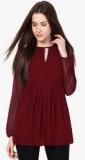 Besiva Maroon Solid Blouse Women