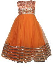 Betty Orange Party Dress Girls