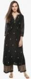 Bhama Couture Black Embroidered Palazzo Kurta Set women