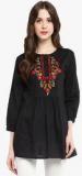 Bhama Couture Black Embroidered Tunic women