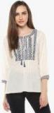 Bhama Couture Off White Embroidered Blouse Women