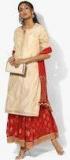 Biba Beige Embroidered Kurta Skirt Dupatta Women