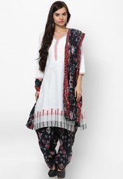 Biba Black Cotton Printed Bottom And Dupatta Women