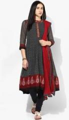 Biba Black Printed Churidar Kameez Dupatta women