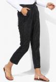 Biba Black Printed Regular Fit Coloured Pants women