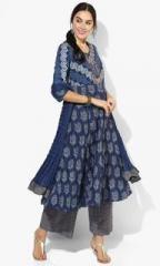 Biba Blue Printed Salwar Kameez Dupatta women