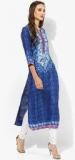 Biba Blue Printed Viscose Kurta women