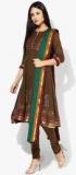 Biba Brown Printed Churidar Kameez Dupatta women