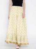 Biba Cream Coloured Shimmer Printed Palazzos Women