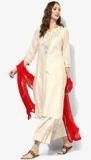 Biba Cream Embroidered Palazzo Kameez Dupatta Men