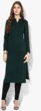 Biba Green Yarn Dyed Acrylic Wool Kurta Women