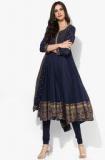 Biba Navy Blue Embroidered Salwar Kameez Dupatta women