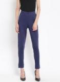 Biba Navy Blue Solid Leggings Women