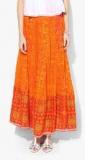 Biba Orange Flared Cotton Skirt women