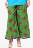 Biba-outlet Green Printed Cotton Pallazo Women