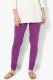 Biba Purple Solid Leggings Women